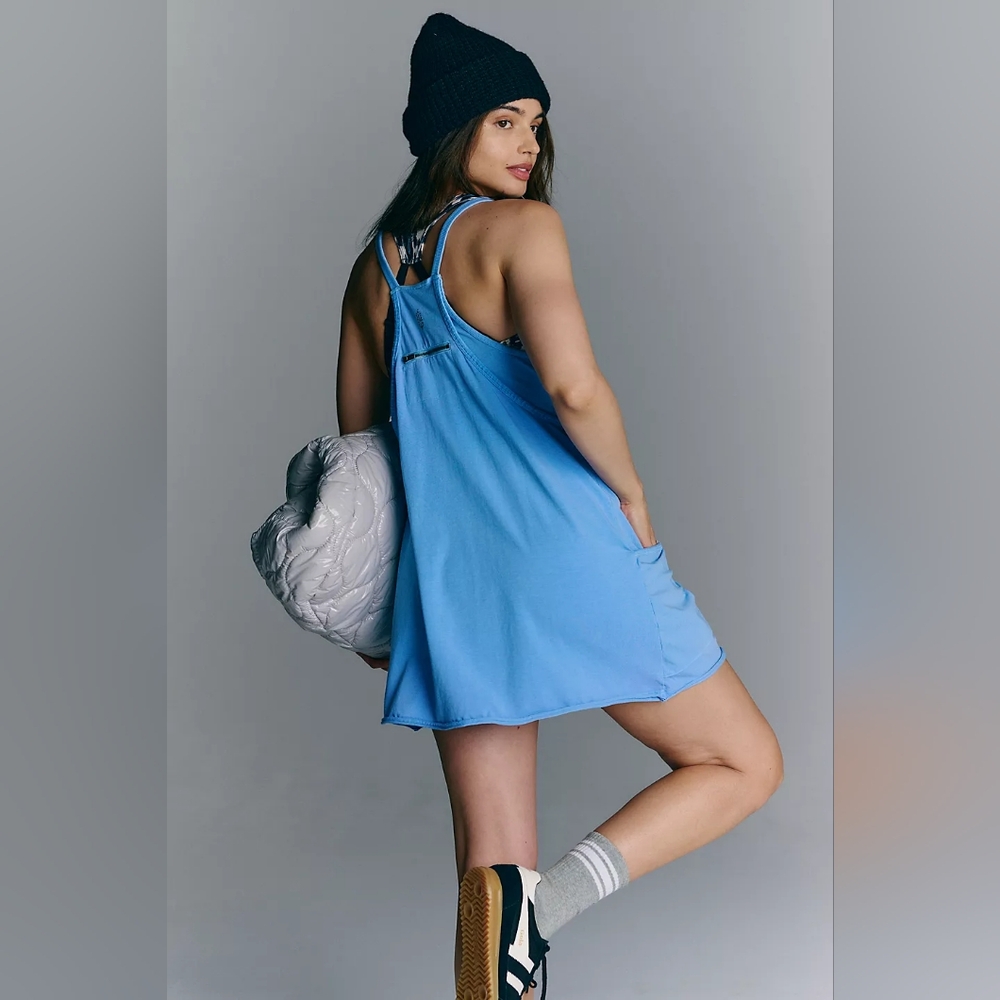 FP Movement Hot Shot Mini Dress Blueberry M Lavender Pale Blue Free People New - Picture 3 of 13